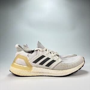 Adidas UltraBoost 20 White Primeknit Running Shoes Lace-Up EG0694 Mens Size 10.5
